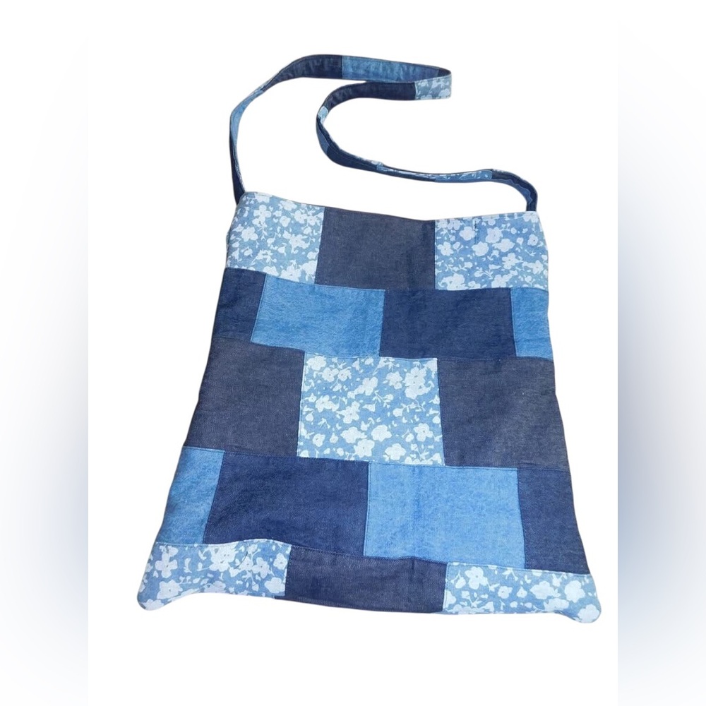 Blue Patchwork Shoulder Bag NWT - image 2